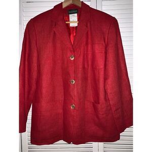 Vintage Harve Benard Red Linen Jacket Women’s 10
